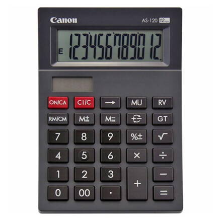 AS-120, černá, stolní, dvanáctimístná kalkulačka