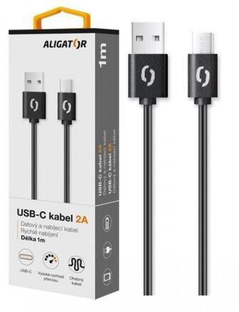 Datový a nabíjecí kabel ALIGATOR 2A USB-C 2m
