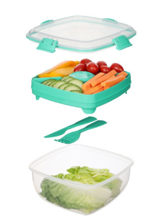 Sistema® TO GO™ Krabička s miskou na salát s oddělenými komorami, s příborem 1,1 l