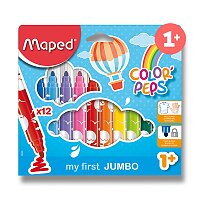 DĚTSKÉ FIXY MAPED COLOR'PEPS JUMBO - 12 BAREV