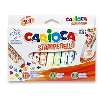 DĚTSKÉ FIXY CARIOCA STAMP MARKERS - 12 BAREV