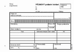 Příjmový doklad číslovaný NCR tabulka MSK -47