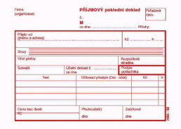 Příjmový doklad nečíslovaný 2 x 50 NCR tabulka MSK 53