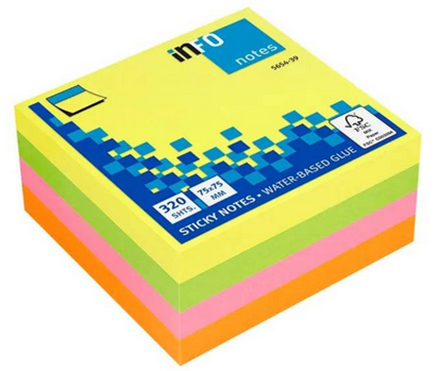 Samolepicí bloček 4x80ls neon