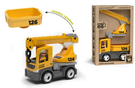 ECO MultiGO Build 2+1 - Igráček stavbař, auto, jeřáb, valník