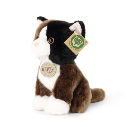 Plyšová Kočka trojbarevná 18 cm ECO-FRIENDLY