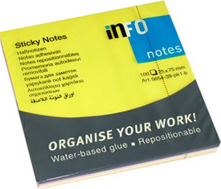 Samolepicí bloček 4x25ls neon