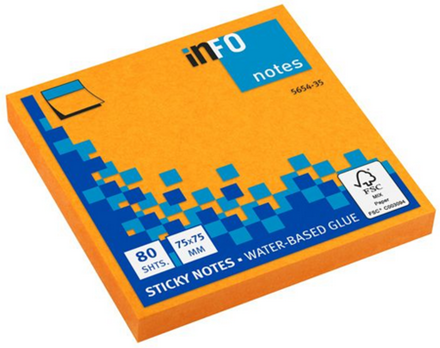 Samolepicí bloček 80ls oranžový