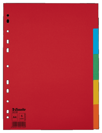 Rozřaďovač A4 kartonový Economy 5ls barevný