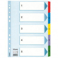 Rozřaďovač A4 kartonový Mylar s potiskem: 1-5