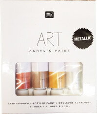 AKRYLOVÉ BARVY RICO ART - METALLIC 4 X 12 ML