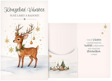 Přání vánoční s klopou na peníze H