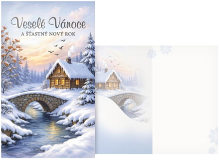 Přání vánoční s klopou na peníze H