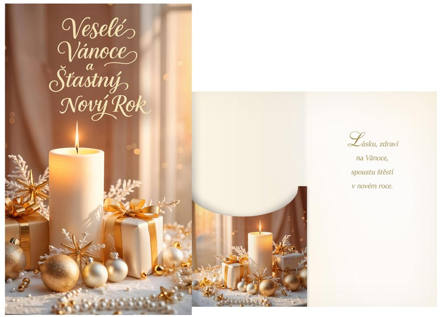 Přání vánoční s klopou na peníze H