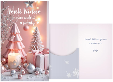 Přání vánoční s klopou na peníze H