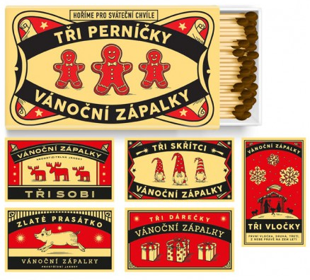 Zápalky vánoční dlouhé, Mix motivů