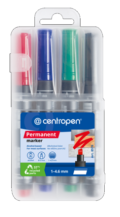 Permanentní popisovač Centropen 8566 sada 4ks
