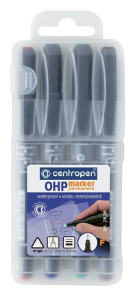 Permanentní popisovač Centropen 2636 OHP F sada 4ks