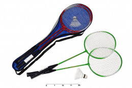 Badminton kov 2 pálky a 1 míček 3 barvy v síťce