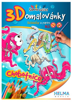 Omalovánka 3D chobotnice, A4