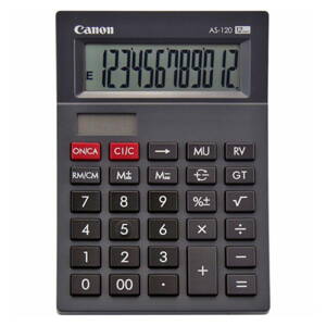 Canon Kalkulačka AS-120, černá, stolní, dvanáctimístná