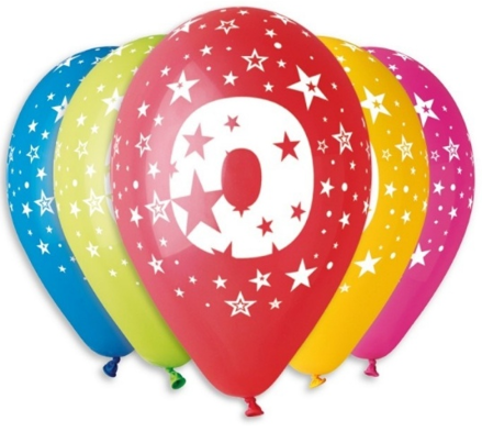 Latexový balonek číslo 30 cm 0-9