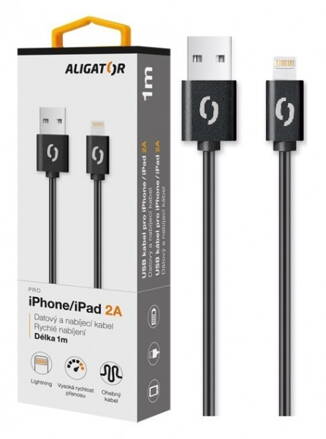 Datový kabel ALIGATOR 2A iPhone lightning 1m