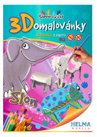 Omalovánka 3D slon, A4