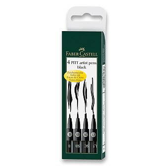 Popisovač Faber-Castell Pitt Artist Pen - sada 4 ks, B, SB, SC, 1,5 mm, černé