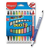 DĚTSKÉ FIXY MAPED COLOR'PEPS DUO TIP - 10 OBOUSTRANNÝCH FIXŮ