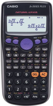 Casio Kalkulačka FX 350 ES PLUS, černá, školní, dvanáctimístná