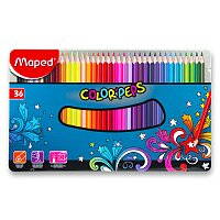 Pastelky 36 ks -  MAPED COLOR'PEPS - METAL BOX 