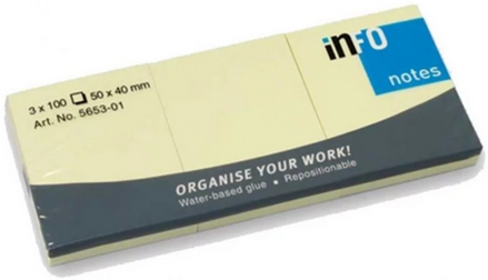 Samolepicí bloček 3x100ls žlutý