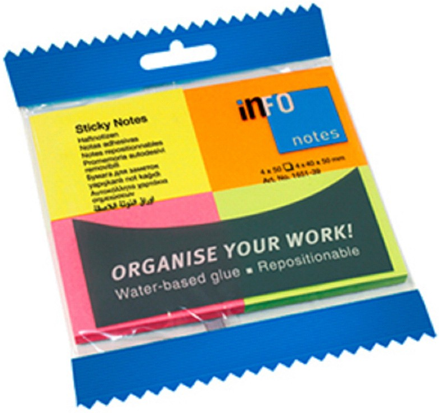 Samolepicí bloček 4x50ls neon