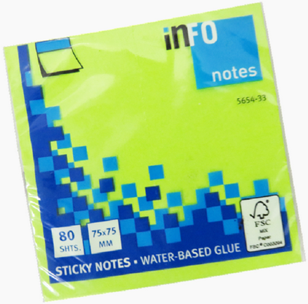 Samolepicí bloček 80ls zelený