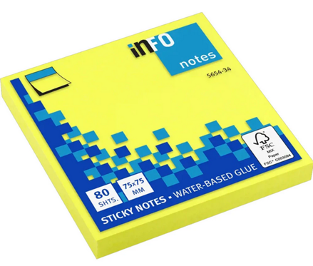 Samolepicí bloček 80ls žlutý