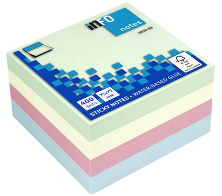 Samolepicí bloček 4x100ls pastelový