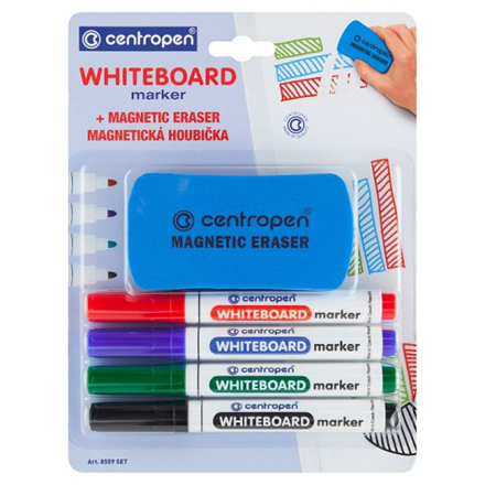  Popisovač Centropen 8559 sada 4ks + houbička