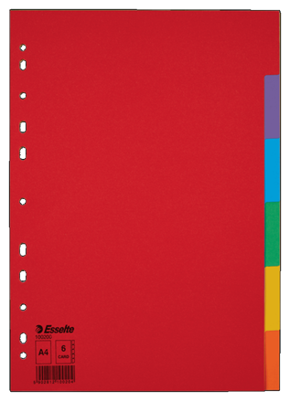 Rozřaďovač A4 kartonový Economy 6ls barevný