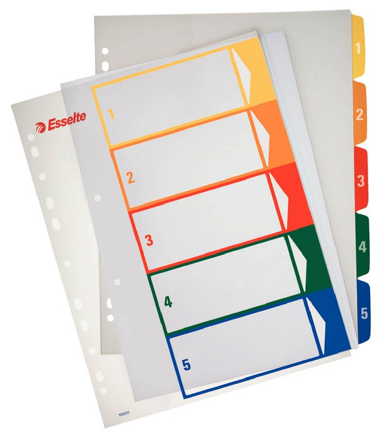 Rozřaďovač A4 PP Esselte maxi popisovatelný 1-5