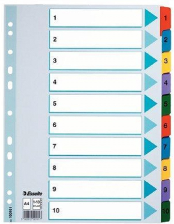 Rozřaďovač A4 kartonový Mylar s potiskem 1-10