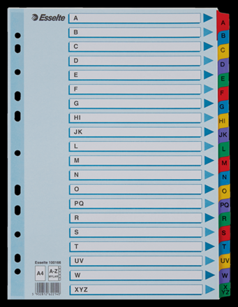 Rozřaďovač A4 kartonový Mylar s potiskem A-Z