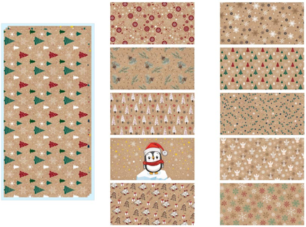 Dopisní obálka MFP DL 90g/m2 vánoční KRAFT (mix)